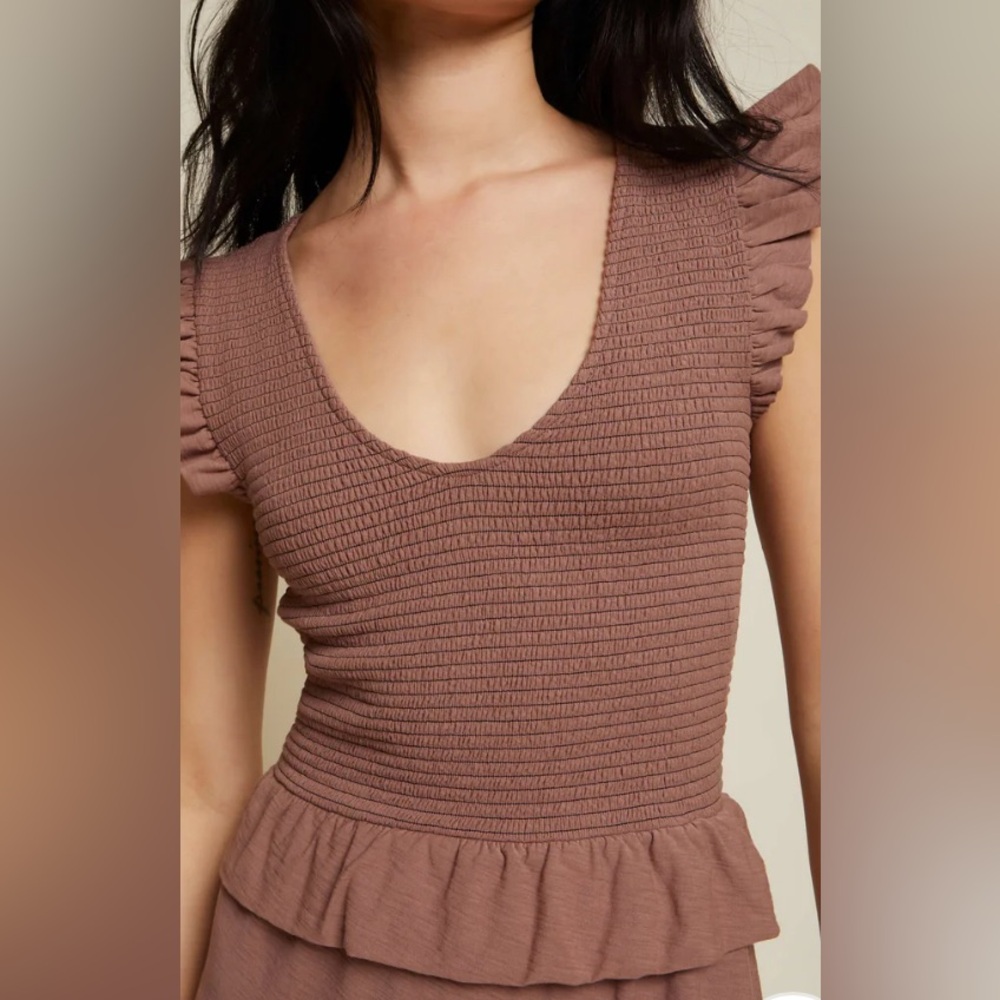 Nation LTD - Fabienne Fused Ruffle Dress in Mojave Sz:Small - Picture 5 of 14